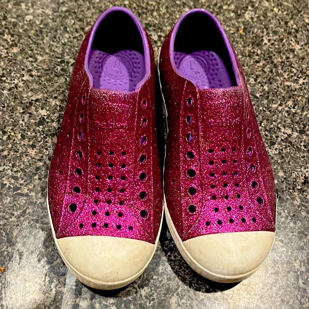 Toddler Native Shoes- Jefferson Bling - Purple - size 12